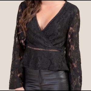 NWT Black Lace Top (Wild Honey)